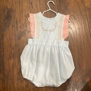 Baby blue and pink bubble 12 mo.